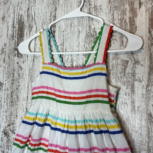 Mini Boden Rainbow Tiered Twirly Dress Size 9-10  crossover straps - Picture 6 of 8